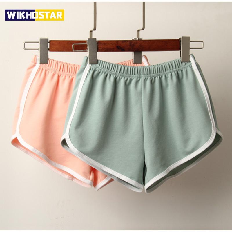 Sports Shorts Women Summer 2020 New Candy Color Anti Emptied Skinny Shorts Casual Lady Elastic Waist Beach Correndo Short Pants