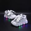LED Light Shoes Children's Alphabet Webbing Mesh Breathable Light-emitting Shoes Boys and Girls Sports Shoes 21-30