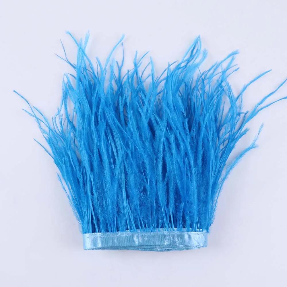 Feather53 Color Ostrich Feather Trim Ribbon 10-15cm 1M for Crafts Wedding Dresses Carnival Costume Home Decoration Sewing Accessories