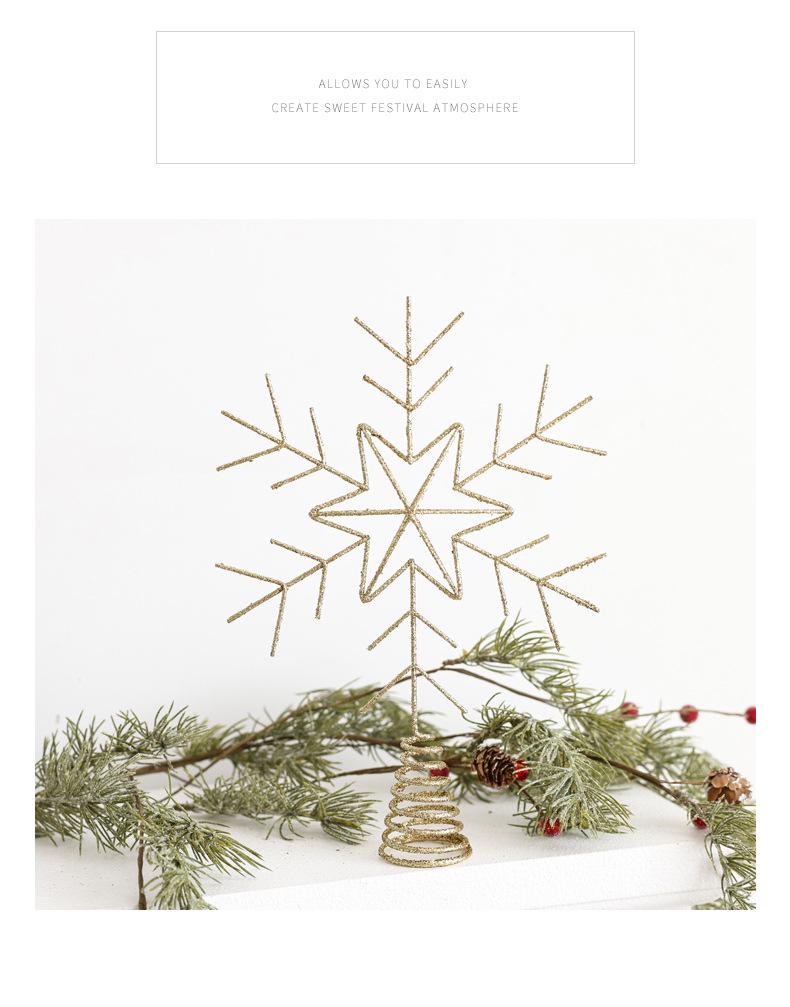Luminous Wrought Iron Seven-Pointed Star LED Christmas Tree Topper