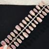 Nude Cat Eye Almond Press-On Nails with Ice Glass Beads, 30-Piece High-End Nail Tips