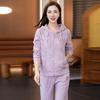 Korean Style Women's Hoodie & Long Pants Set - Casual, Loose, Anti-Aging Sportswear for Spring & Autumn