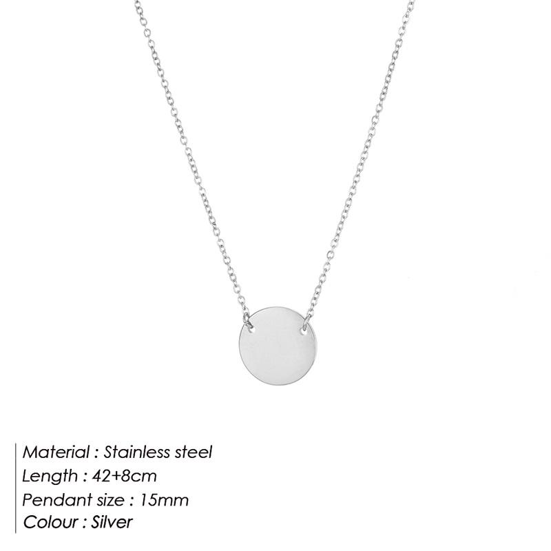EManco Round Stainless Steel Necklaces for Women Korean Pendant Gold Choker Necklace for Women Fashion Jewelry