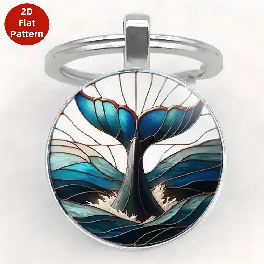 Marine Fishtail Biometal Time Gem Keychain Pendant