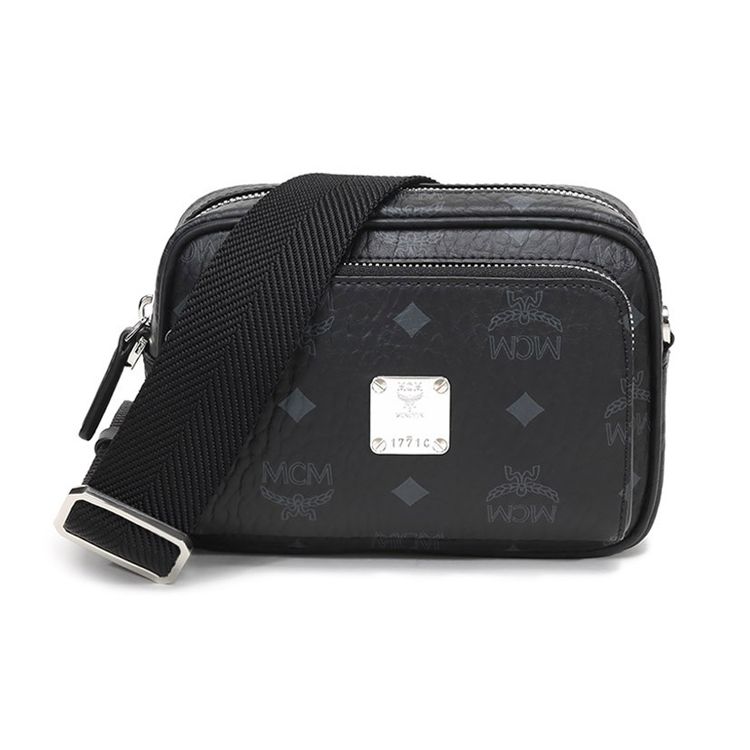 MCM Klassik Visetos Klassieke Print Verstelbare Afneembare Schouderband Camera Tas Uniseks Schoudertas Zwart MMRAAKC03BK001 Basic Set (Bag+Dust Bag)