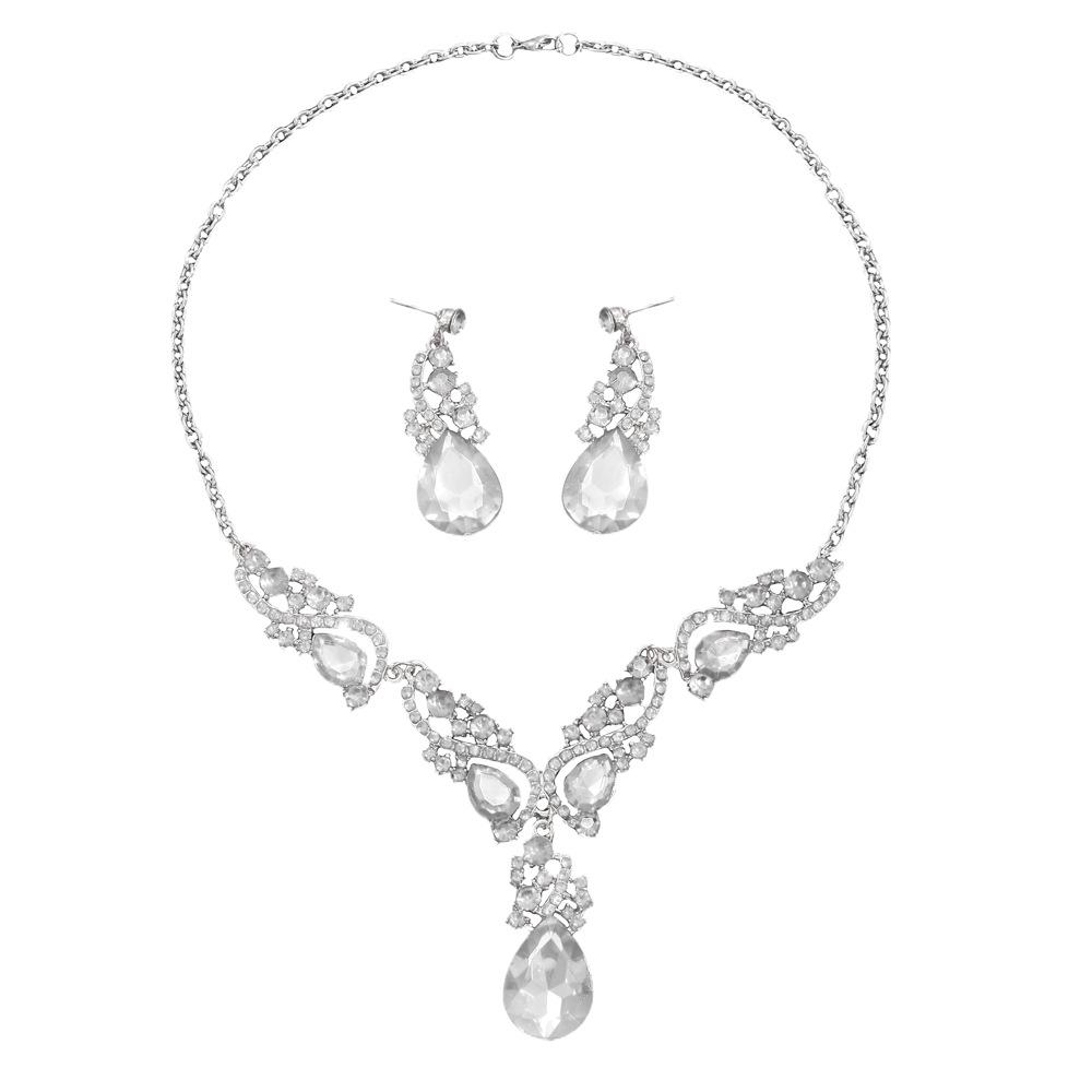 

Изысканный ретро изумрудный набор колье и серег для женщин - европейские и американские винтажные украшения