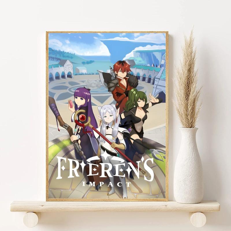 Frieren Anime Poster HD art sticky wall waterproof home living room bedroom bar aesthetic decoration