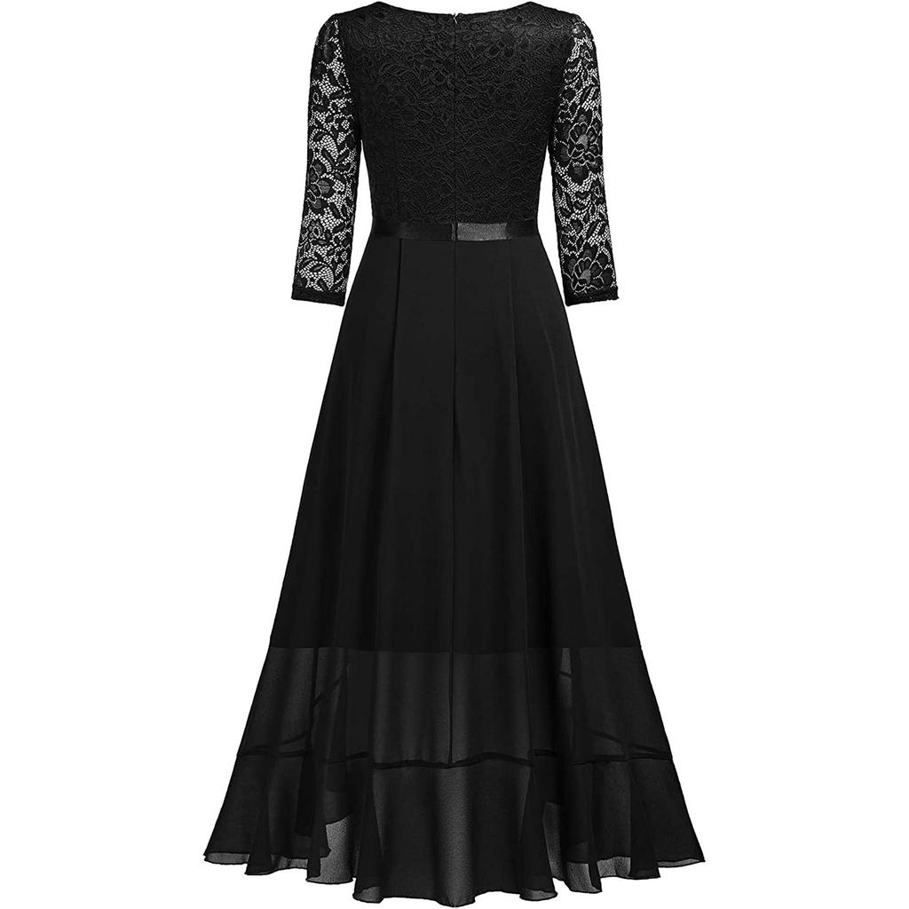 2025 spring and summer new cross-border Amazon European and American women's clothing chiffon small dress skirt lace bridesmaid dress dress