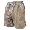 3D Printed Colorful Leaves Short Pants For Men Plant Stripes Pattern Beach Shorts Summer Casual Street Breathable Swim Trunks