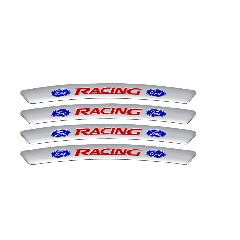 BHSP3 4Pcs Car Wheel Tire Rim Sticker Decor Accessories For Ford Focus Mk2 MK3 MK7 MK4 Fiesta Ranger Mustang Kuga Mondeo Explorer GTD
