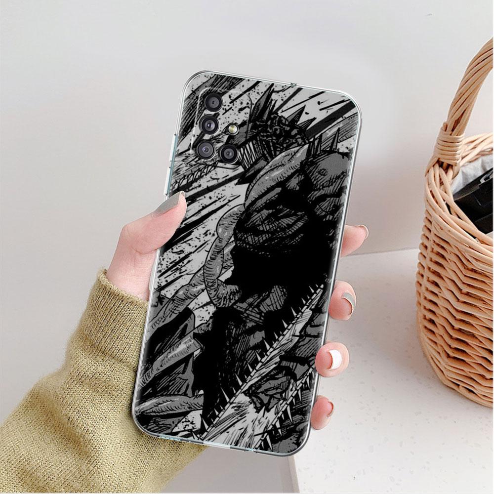 Clear Case For Samsung Galaxy A52 A12 A51 A32 A21s A71 A32 A22 50 A70 A31 A72 5G Phone Cover Chainsaw Man Cool