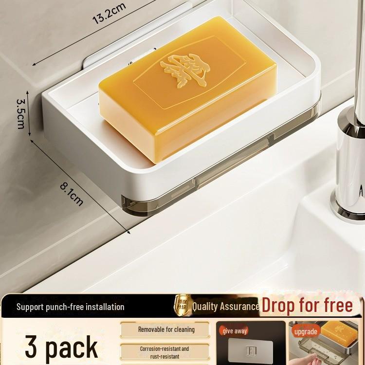 Punch-Free Double-Layer Wall-Mounted Soap Drain Rack
