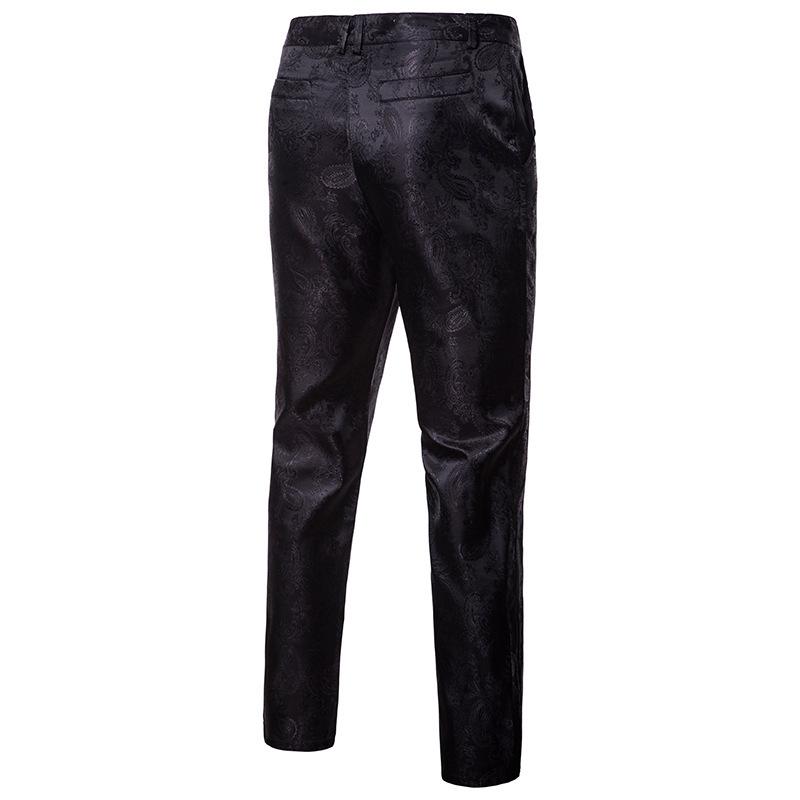 Men's Slim Fit Dark Pattern Performance Suit Trousers for Autumn/Winter