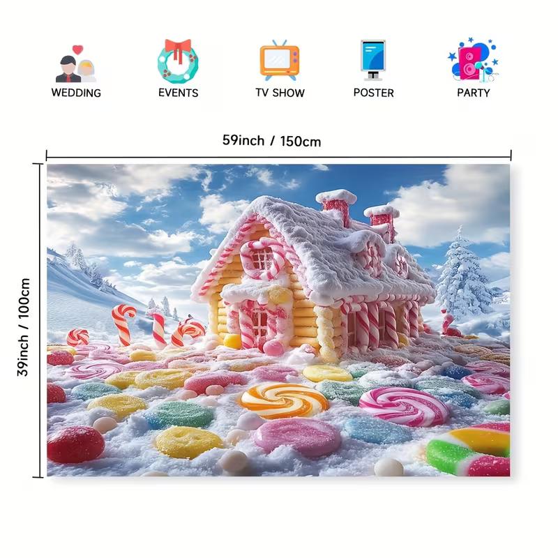 2D Flat Print Magical Candy Land Backdrop for Studio Photoshoot & Live Stream