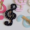 Stylish Striped Star Musical Note Resin Hair Clip For Women Girls Fashion Accessories