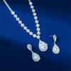 Colorful Crystal Water Drop Necklace & Earring Set for Women - Wedding & Party Jewelry (3 Pcs)