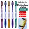 Manual Toothbrushes 5 Pack Medium Hard Bristles Non Slip Ergonomic Handle Perfect for Travel & Home Use