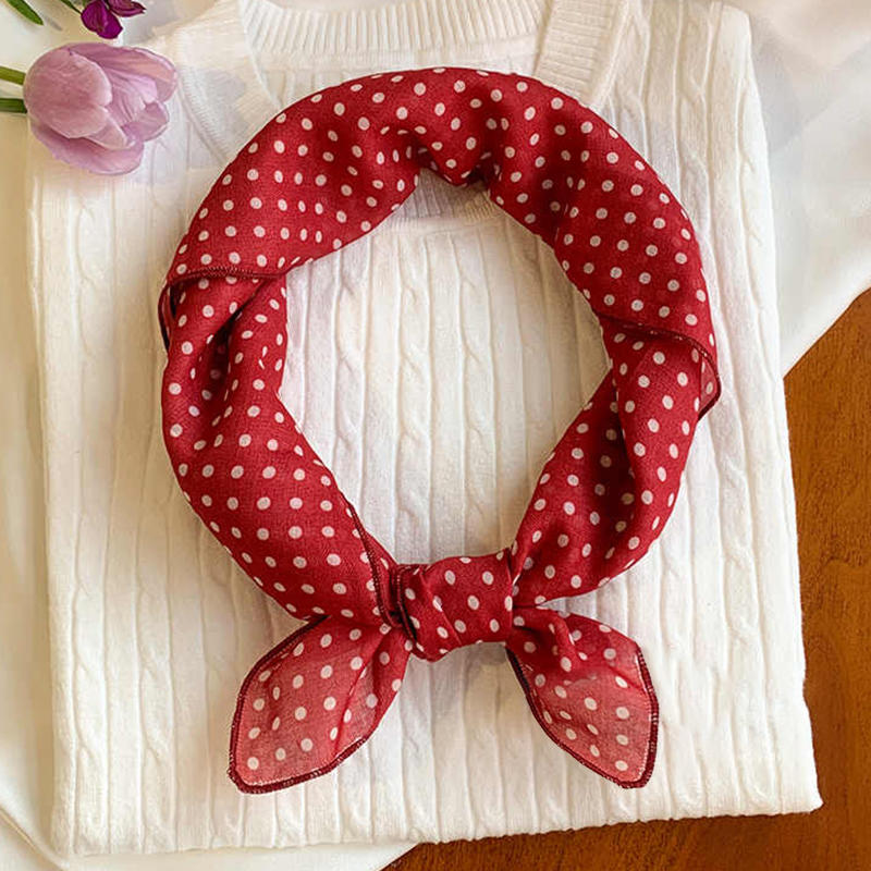 Fashion Printing Cotton Linen Small Square Scarf Summer Scarf Women's Versatile Small Scarf Head Band Hair Accessories