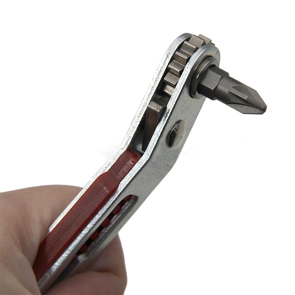 1pc Mini Ratchet Wrench 1/4"(6.35mm) Hexagon Torx Bidirectional Control for Single/Double Head Screwdriver Drill Bits Tool