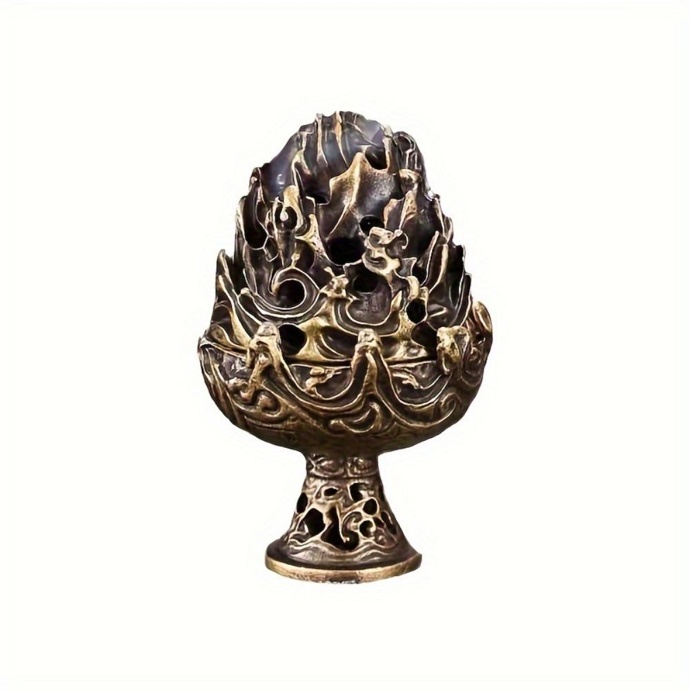 

1шт медная курильница, без запаха, традиционная китайская чайная церемония, держатель для благовоний, антикварный дизайн, маленький размер 1pc