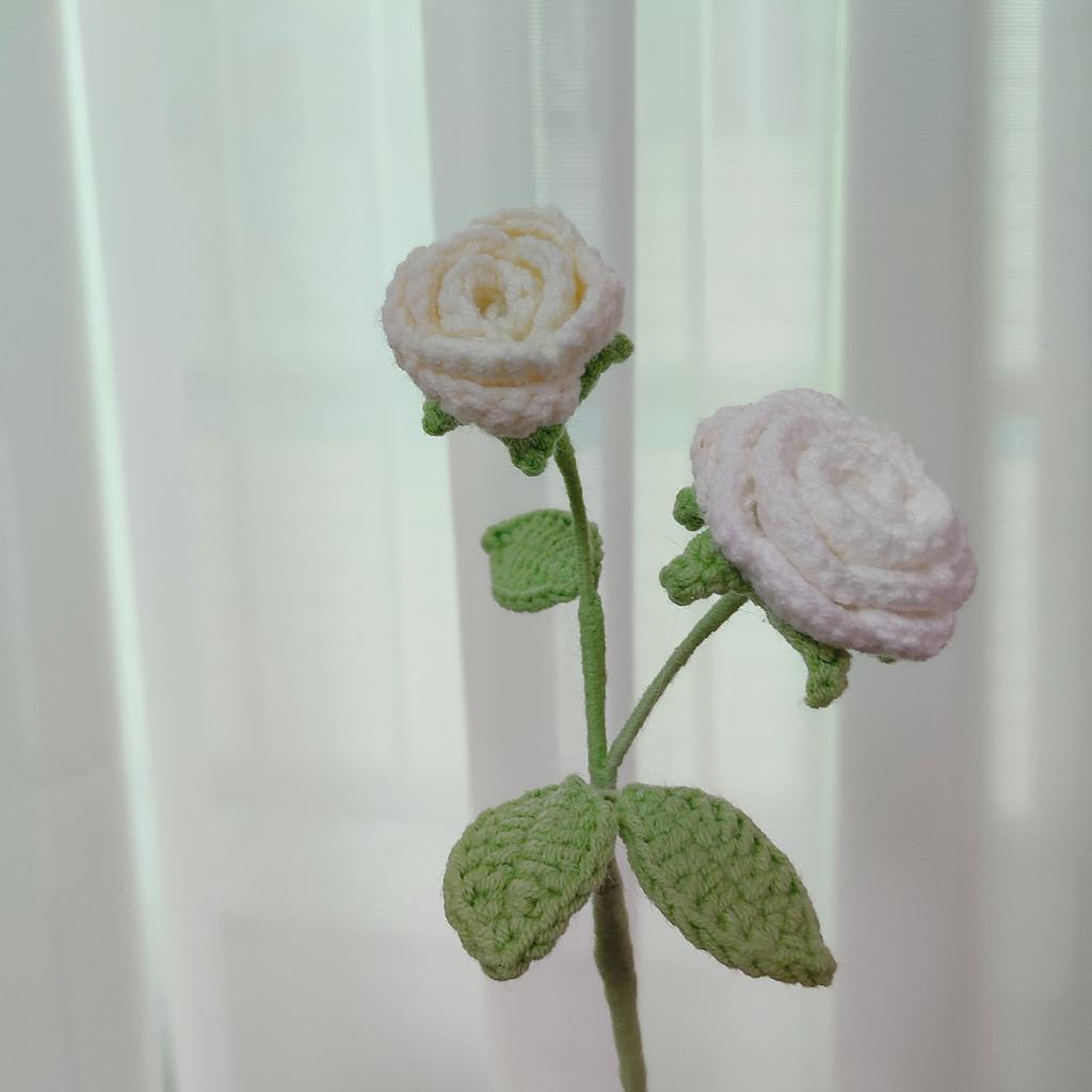 Mini Rose Crochet Flowers Creative Knitted Flowers Crochet Woven Flower Bouquet Wedding Party Home Decor Gift
