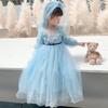 Girls Princess Dress Long Sleeve Cartoon Tutu Skirt 3-8 Years Old Kids