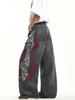 Y2K Embroidery Design Loose Floor-Length Unisex Jeans
