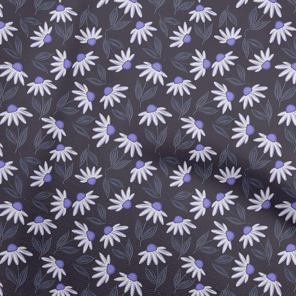 oneOone Cotton Flex Dusty Blue Fabric Floral Fabric For Sewing Printed Craft Fabric By The Yard 40 Inch