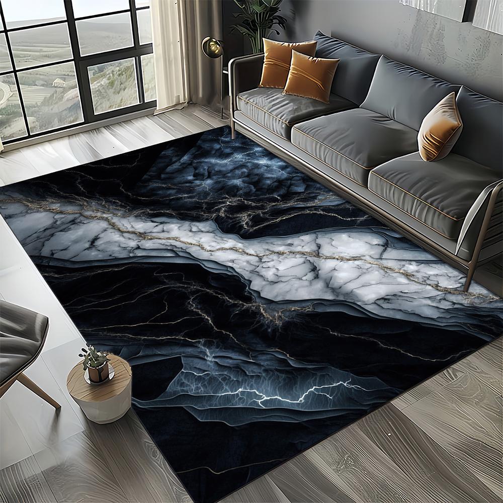 27 Styl Nowa Moda Marmur Czarny Biały Złoty Kamień Dywanik Dywan do Salonu Sypialni Dekoracja Domowa Sofa, Mata Podłogowa Antypoślizgowa