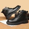 Wear-resistant and Breathable Men's Shoes Martin Boots Autumn and Winter Men's High-top Tooling Boots British Style Leather Boots