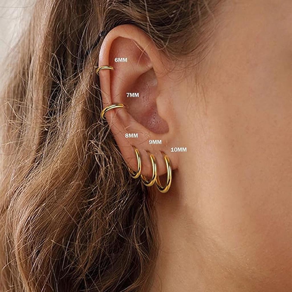 Stainless Steel Zirconia Ear Cuff & Stud Earrings Set – Elegant European & American Design