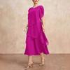 Women's Summer New Loose Belly Cover Layer Chiffon Dress Women