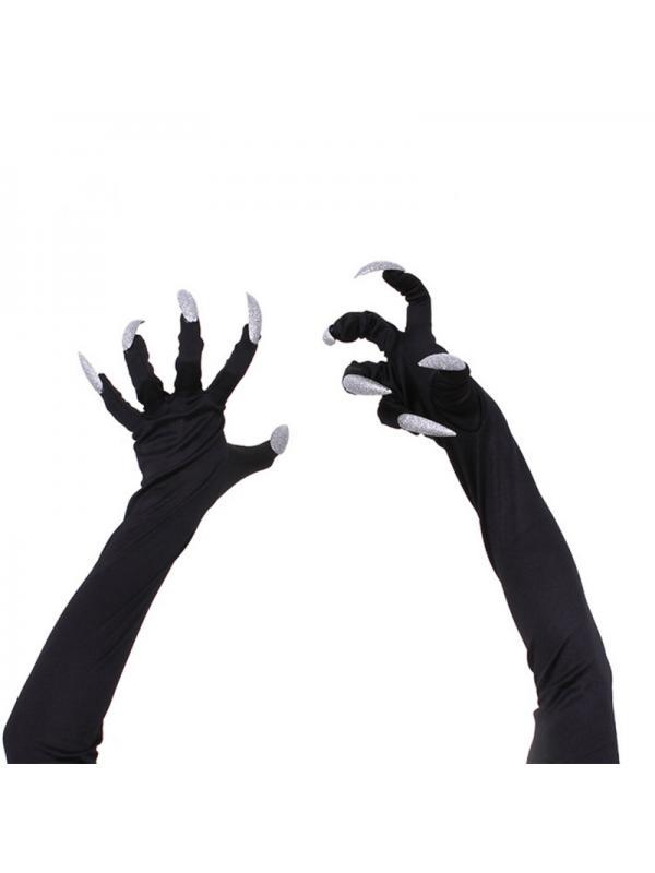 BESTOYARD Halloween Costume Gloves Long Fingernails Black Party Gloves 1 Pair BESTOYARD Halloween Costume Gloves Long Fingernails Black Party Gloves 1 Pair