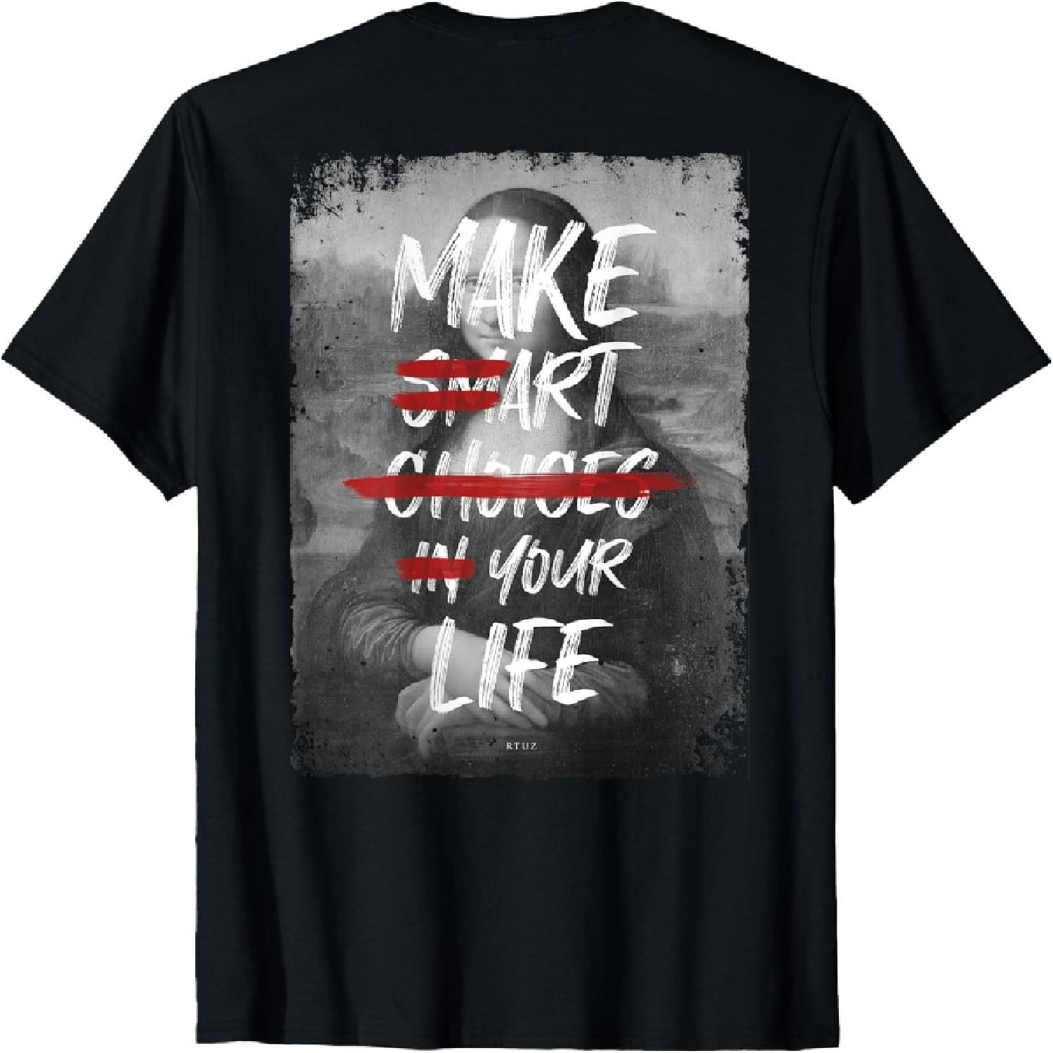 Абстрактное граффити искусство Леонардо да Винчи искусство Мона Лиза Футболка(11) S