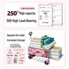 Pink Camper Van Portable Folding Cart for Packages and Picnic Camping