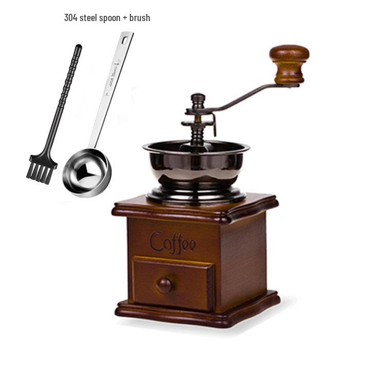 

Ретро ручная кофемолка из массива дерева