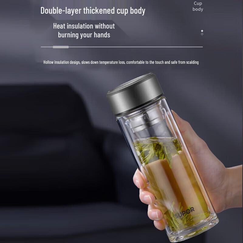 SUPOR Double-Layer Heat-Resistant Glass Cup
