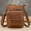 Herren Echt Crazy Horse Leder Bauchtasche - Erste Schicht Rindsleder Gürtelhängende Handy-Tasche