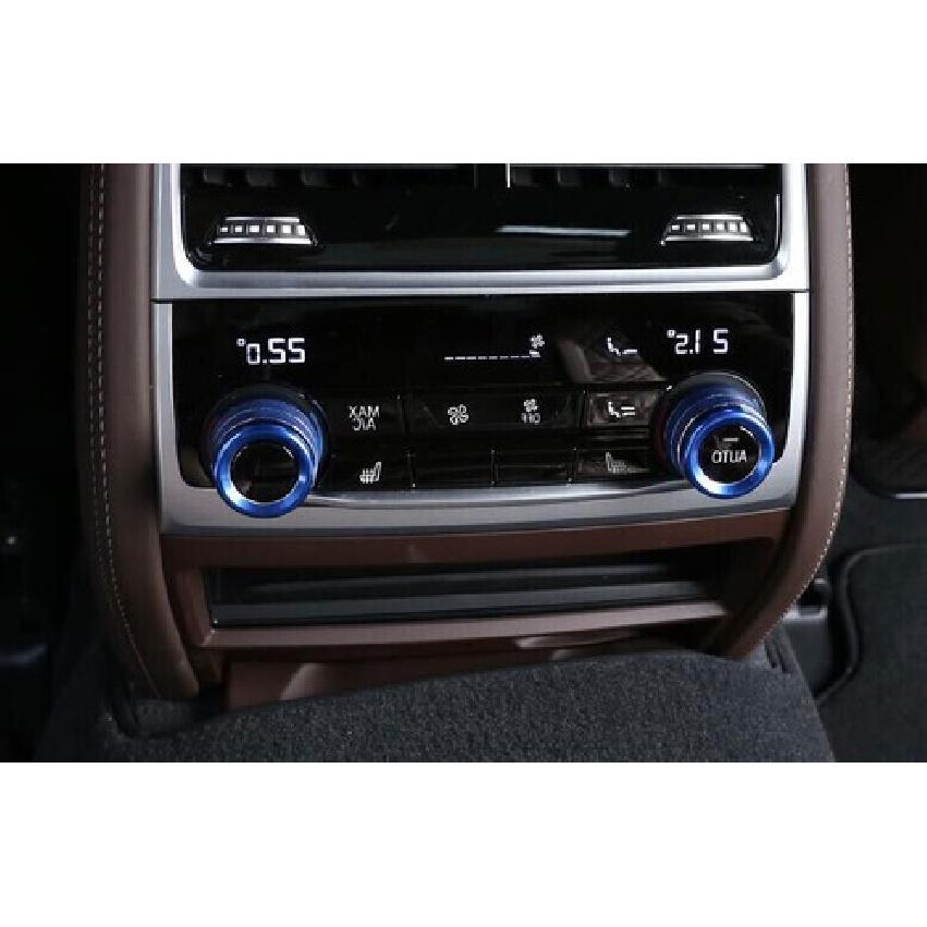 For BMW 7 Series Blue Aluminum 2016- Knob Cover Trim Air Conditioner Button