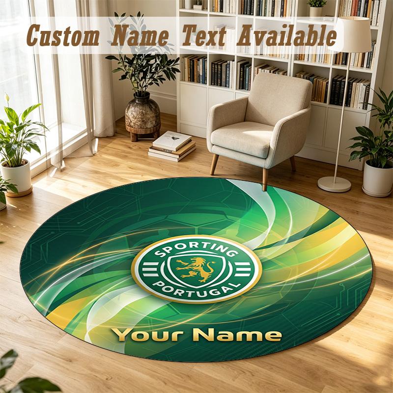 Round Rug Custom NameSporting CP Pattern Non Slip Carpet Home Floor Decor