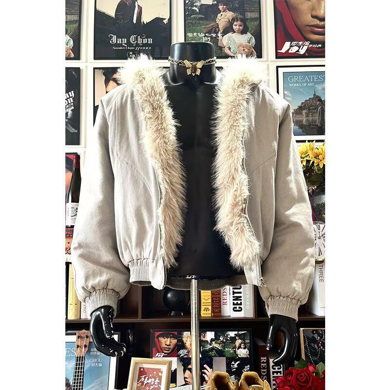 

Men s Retro Golden Eagle Hooded Winter Jacket with Fur Collar - Warm and Stylish Short Cotton Coat M білий/сірий колір