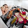 1Pz Coperta Plaid Anime O-One P-PieceS Estetica Portatile Casa Viaggio Campeggio Divano Picnic Spessa Calda Coperta in Flanella