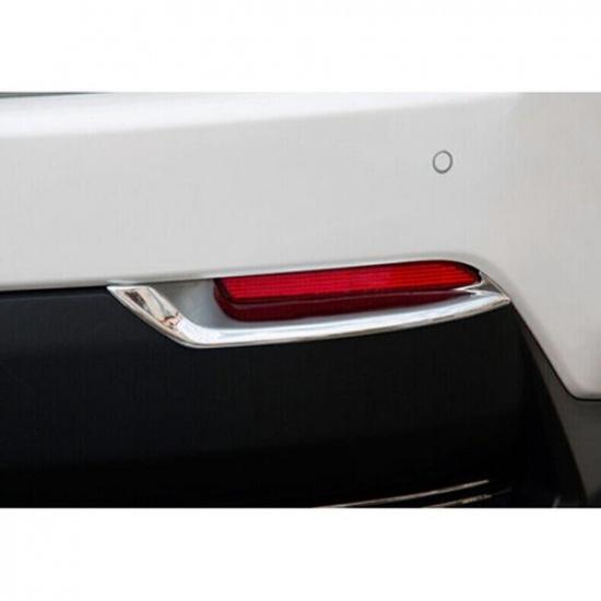 For Lexus NX200t 300 300h 2015-2021 Silver Rear Bumper Fog Light Lamp Bezel Trim