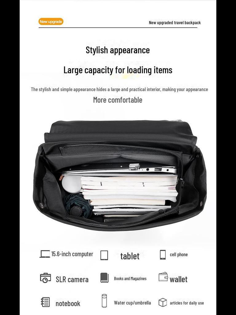 Men's High-End Casual Backpack - Large Capacity Commuter Bag