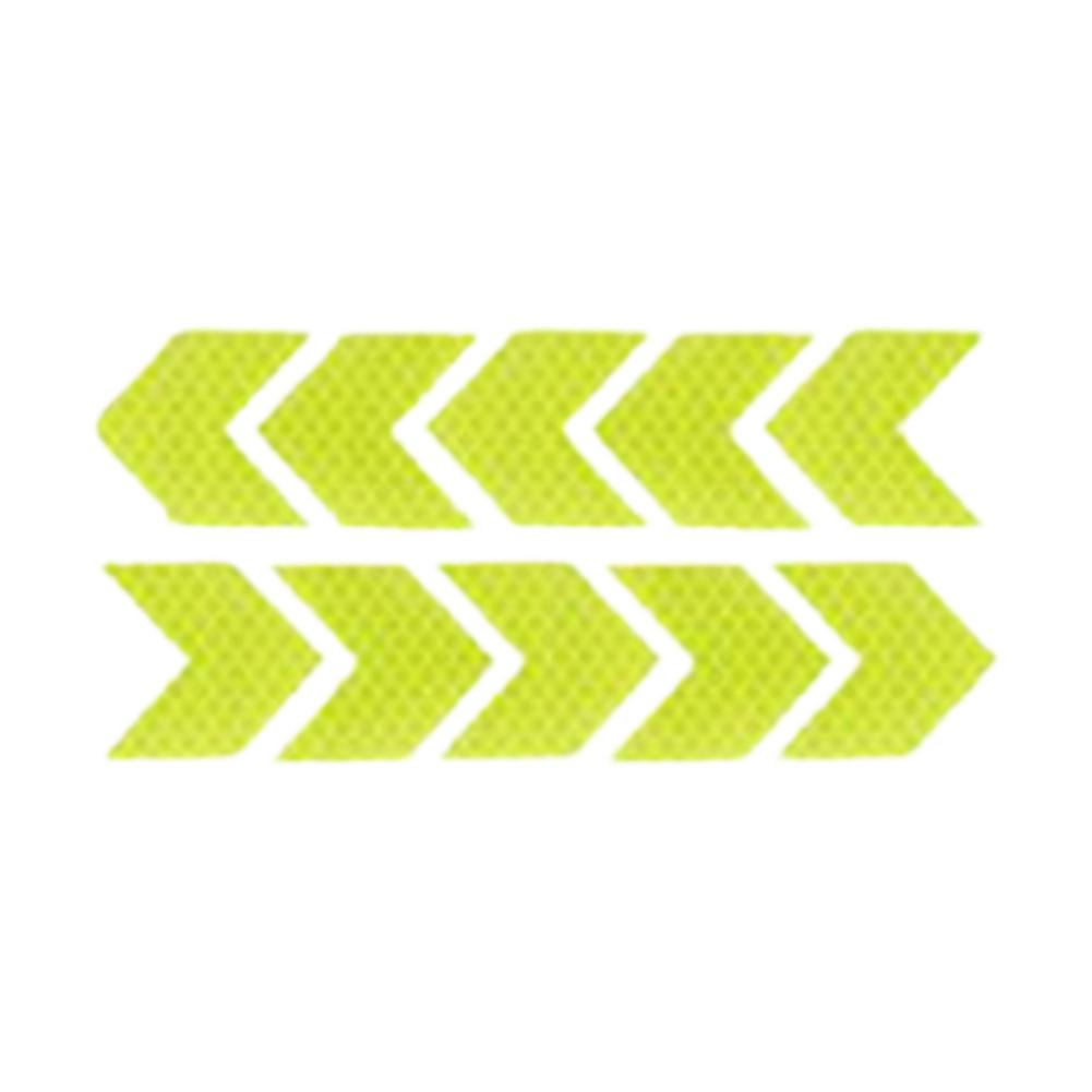 10Pcs Arrow Shaped Reflective Stickers Strong Car Reflective Tape Night Visibility Reflective Arrow Decals Adhesive Warning S