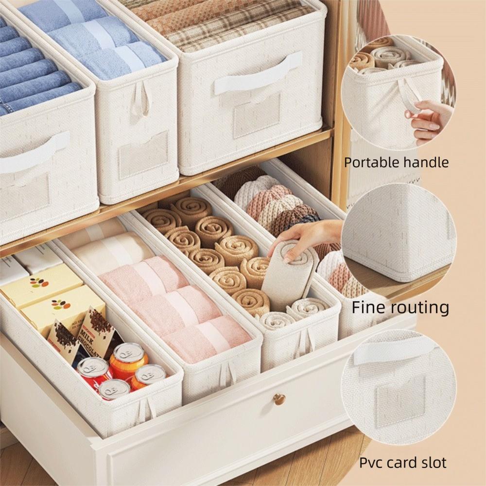 Foldable Wardrobe Organizer Box Handle Space-Saving Underwear Storage Box Narrow Design Multi-Functional Closet Storage Box
