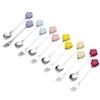 Cute flower stainless steel spoon and fork household student creative ceramic handle dessert coffee spoon fruit fork