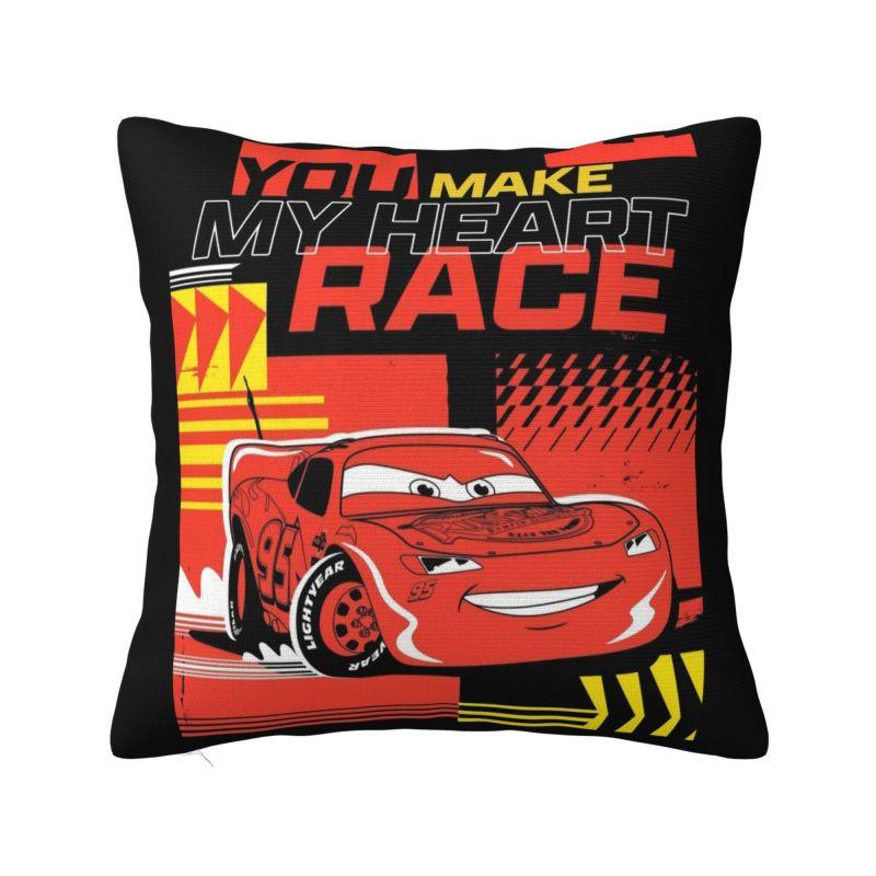 Custom Fashion Lightning McQueen Cartoon Cushion Cover 45x45cm Soft Pillow for Sofa Square Pillowcase
