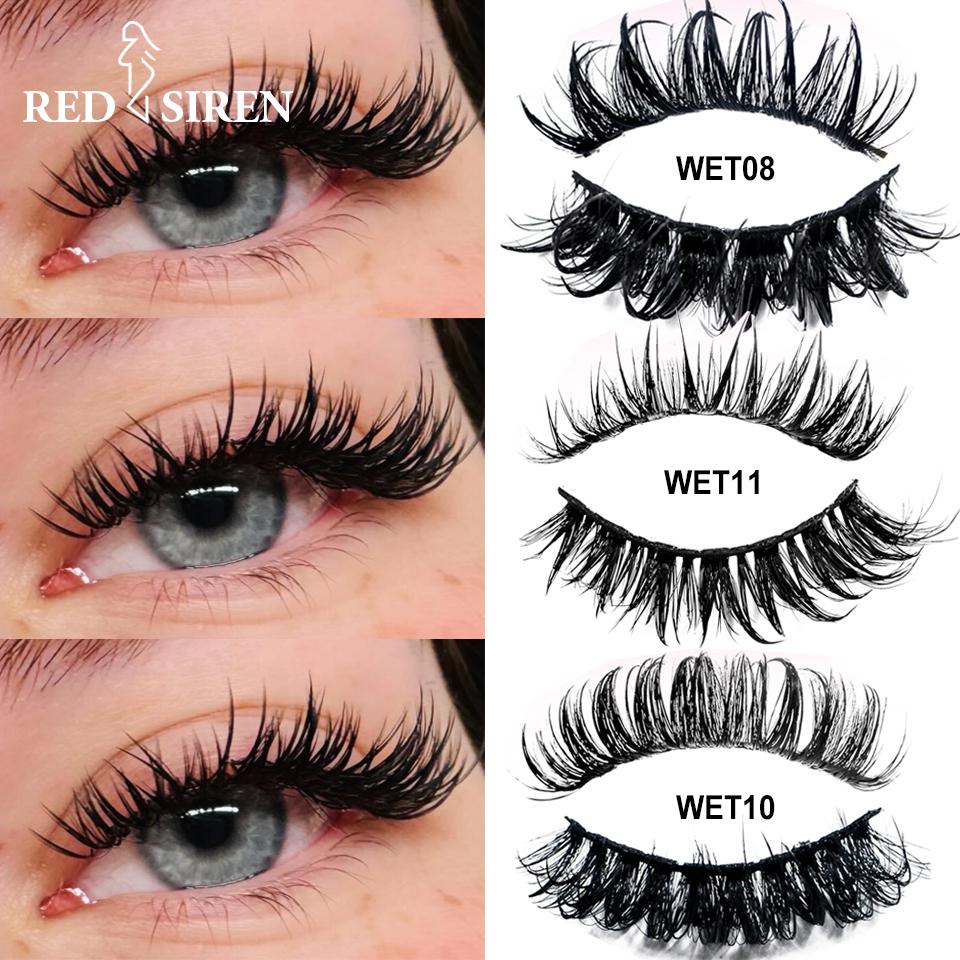 New Wet Spikey Lashes Makeup D Curl Russian Strip Fake Eyelashes Cosplay Natural Full Strip Lashes Supplies