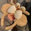 1pc Bow shaped teddy bear ear headband, women's autumn and winter plush cute cartoon face wash headband, hair clip